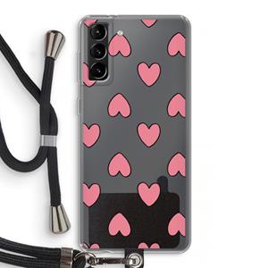 CaseCompany Ondersteboven verliefd: Samsung Galaxy S21 Plus Transparant Hoesje met koord