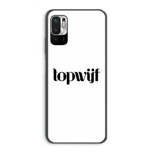 CaseCompany Topwijf Wit: Xiaomi Redmi Note 10 5G Transparant Hoesje