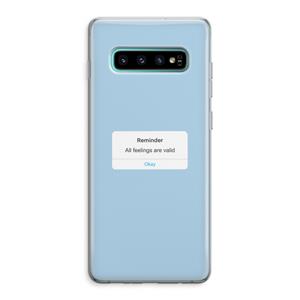 CaseCompany Reminder: Samsung Galaxy S10 Plus Transparant Hoesje