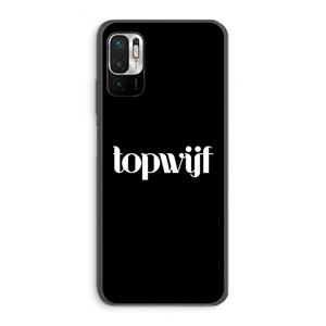 CaseCompany Topwijf Zwart: Xiaomi Redmi Note 10 5G Transparant Hoesje
