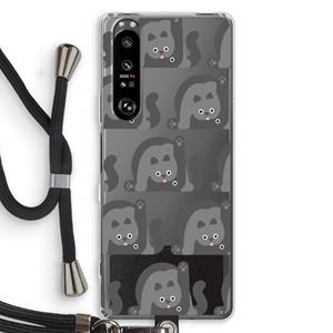 CaseCompany Cats: Sony Xperia 1 III Transparant Hoesje met koord