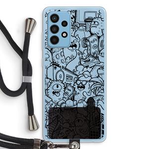 CaseCompany Vexx Black City : Samsung Galaxy A52 Transparant Hoesje met koord