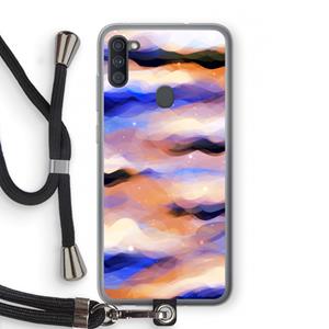 CaseCompany Donkere Wolken: Samsung Galaxy A11 Transparant Hoesje met koord