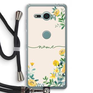 CaseCompany Gele bloemen: Sony Xperia XZ2 Compact Transparant Hoesje met koord