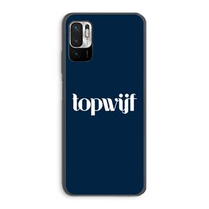 CaseCompany Topwijf Navy: Xiaomi Redmi Note 10 5G Transparant Hoesje