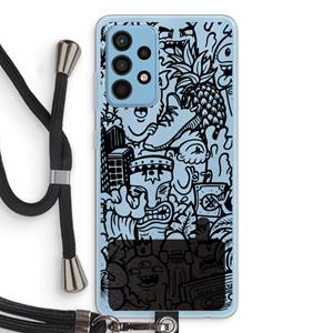 CaseCompany Vexx Black Mixtape: Samsung Galaxy A52 Transparant Hoesje met koord