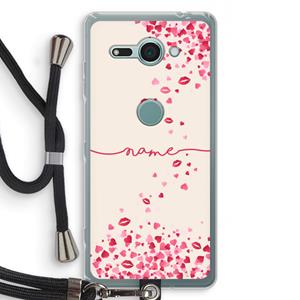 CaseCompany Hartjes en kusjes: Sony Xperia XZ2 Compact Transparant Hoesje met koord