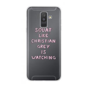 CaseCompany Christian Grey: Samsung Galaxy A6 Plus (2018) Transparant Hoesje