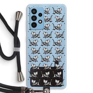 CaseCompany Zwarte poes: Samsung Galaxy A52 Transparant Hoesje met koord