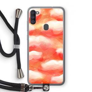 CaseCompany Lichte Wolken: Samsung Galaxy A11 Transparant Hoesje met koord