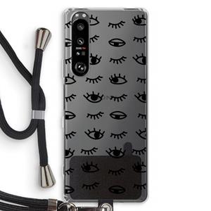 CaseCompany Eye pattern #2: Sony Xperia 1 III Transparant Hoesje met koord
