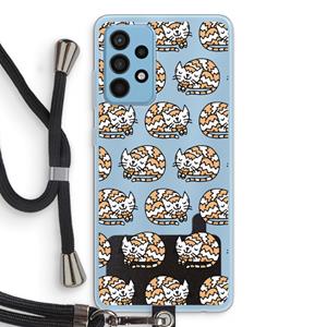 CaseCompany Slapende poes: Samsung Galaxy A52 Transparant Hoesje met koord