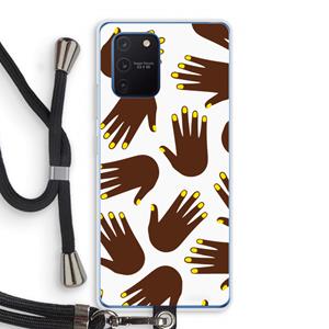 CaseCompany Hands dark: Samsung Galaxy Note 10 Lite Transparant Hoesje met koord
