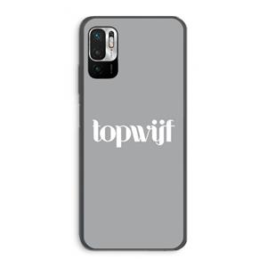 CaseCompany Topwijf Grijs Wit: Xiaomi Redmi Note 10 5G Transparant Hoesje