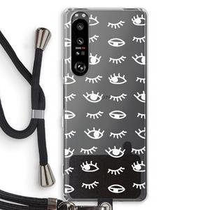 CaseCompany Eye pattern #3: Sony Xperia 1 III Transparant Hoesje met koord
