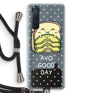 CaseCompany Avo Good Day: Sony Xperia 5 II Transparant Hoesje met koord