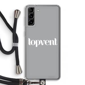 CaseCompany Topvent Grijs Wit: Samsung Galaxy S21 Plus Transparant Hoesje met koord