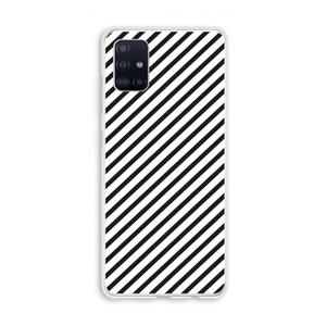 CaseCompany Strepen zwart-wit: Galaxy A51 4G Transparant Hoesje