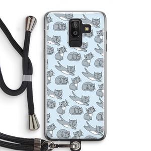 CaseCompany Poezen: Samsung Galaxy J8 (2018) Transparant Hoesje met koord