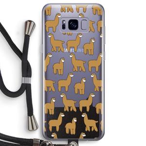CaseCompany Alpacas: Samsung Galaxy S8 Transparant Hoesje met koord
