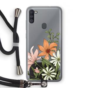 CaseCompany Floral bouquet: Samsung Galaxy A11 Transparant Hoesje met koord