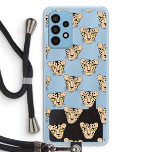 CaseCompany Tijger: Samsung Galaxy A52 Transparant Hoesje met koord