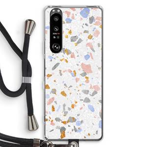 CaseCompany Terrazzo N°8: Sony Xperia 1 III Transparant Hoesje met koord