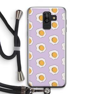 CaseCompany Bacon to my eggs #1: Samsung Galaxy J8 (2018) Transparant Hoesje met koord