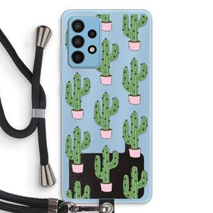 CaseCompany Cactus Lover: Samsung Galaxy A52 Transparant Hoesje met koord
