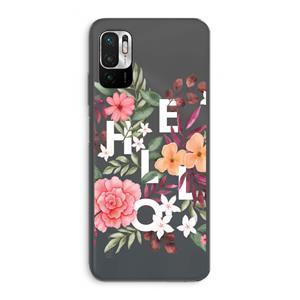 CaseCompany Hello in flowers: Xiaomi Redmi Note 10 5G Transparant Hoesje