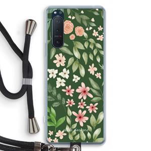 CaseCompany Botanical green sweet flower heaven: Sony Xperia 5 II Transparant Hoesje met koord