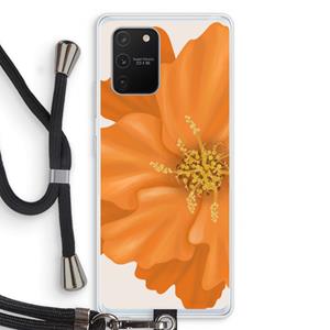 CaseCompany Orange Ellila flower: Samsung Galaxy S10 Lite Transparant Hoesje met koord