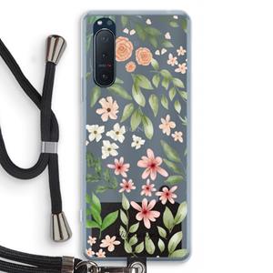 CaseCompany Botanical sweet flower heaven: Sony Xperia 5 II Transparant Hoesje met koord
