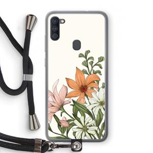 CaseCompany Floral bouquet: Samsung Galaxy A11 Transparant Hoesje met koord