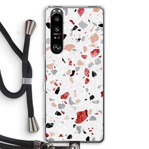 CaseCompany Terrazzo N°12: Sony Xperia 1 III Transparant Hoesje met koord