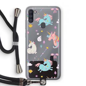 CaseCompany Fantasiewereld: Samsung Galaxy A11 Transparant Hoesje met koord