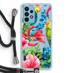 CaseCompany Papegaaien: Samsung Galaxy A52 Transparant Hoesje met koord