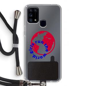 CaseCompany Run The World: Samsung Galaxy M31 Transparant Hoesje met koord