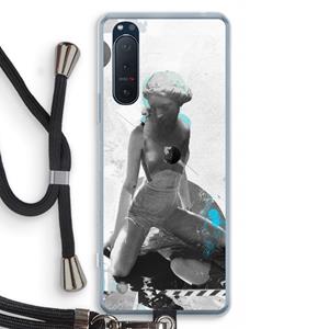 CaseCompany I will not feel a thing: Sony Xperia 5 II Transparant Hoesje met koord