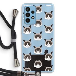 CaseCompany It's a Purrr Case: Samsung Galaxy A52 Transparant Hoesje met koord