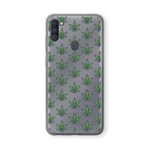 CaseCompany Weed: Samsung Galaxy A11 Transparant Hoesje