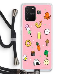 CaseCompany Happy bento friends: Samsung Galaxy S10 Lite Transparant Hoesje met koord