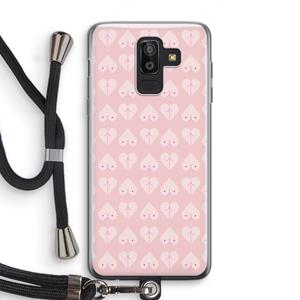 CaseCompany Ass 'n Titties: Samsung Galaxy J8 (2018) Transparant Hoesje met koord