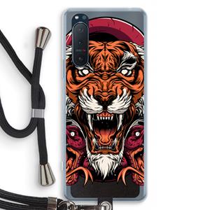 CaseCompany Tiger and Rattlesnakes: Sony Xperia 5 II Transparant Hoesje met koord
