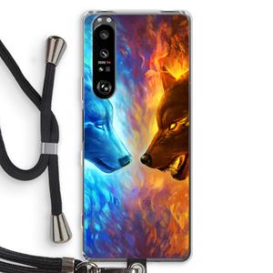 CaseCompany Fire & Ice: Sony Xperia 1 III Transparant Hoesje met koord