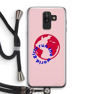 CaseCompany Run The World: Samsung Galaxy J8 (2018) Transparant Hoesje met koord