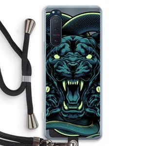 CaseCompany Cougar and Vipers: Sony Xperia 5 II Transparant Hoesje met koord