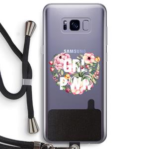 CaseCompany GRL PWR Flower: Samsung Galaxy S8 Transparant Hoesje met koord