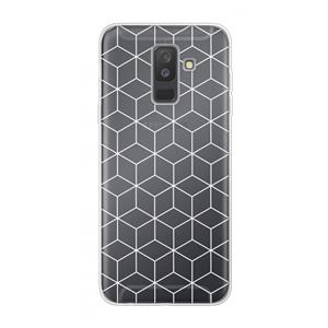 CaseCompany Zwart-witte kubussen: Samsung Galaxy A6 Plus (2018) Transparant Hoesje