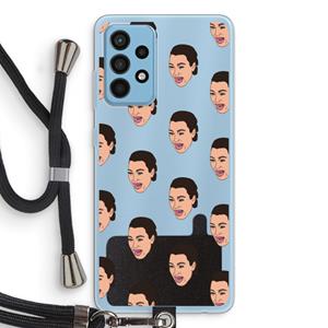 CaseCompany Ugly Cry Call: Samsung Galaxy A52 Transparant Hoesje met koord